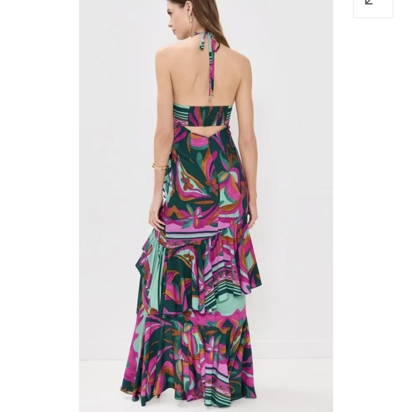 PatBO Aljezur Vibrant High Low Halter Dress Sz.0 NWT - Picture 5 of 17